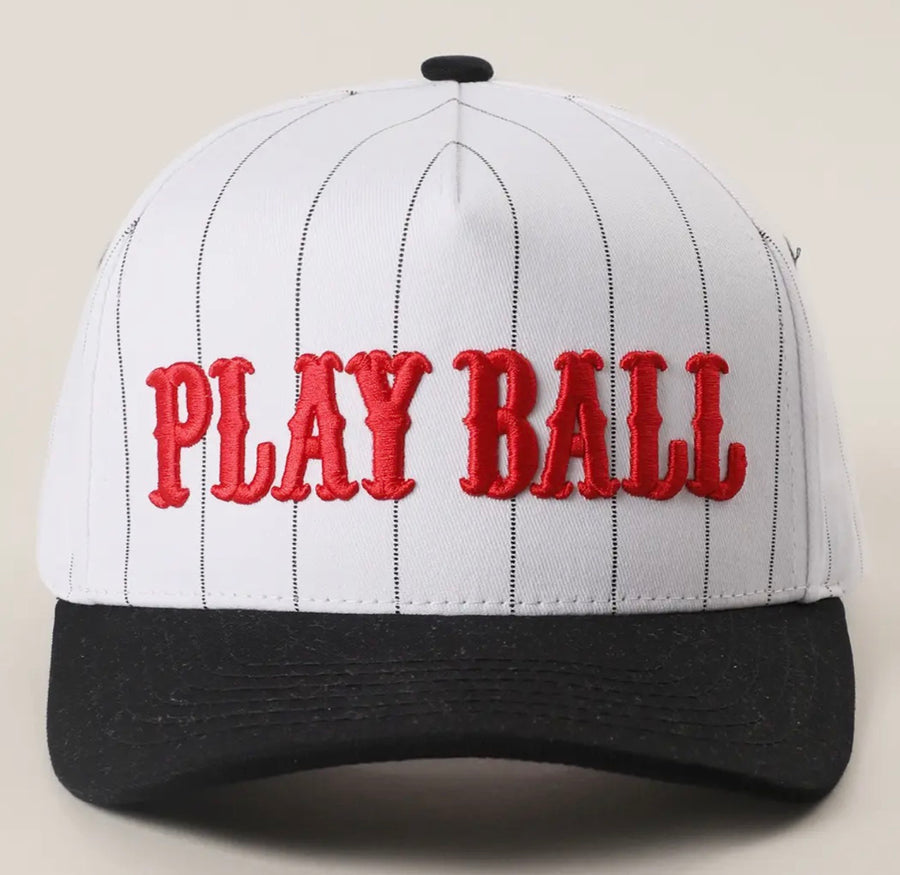 Play Ball Hat shown with its finished design