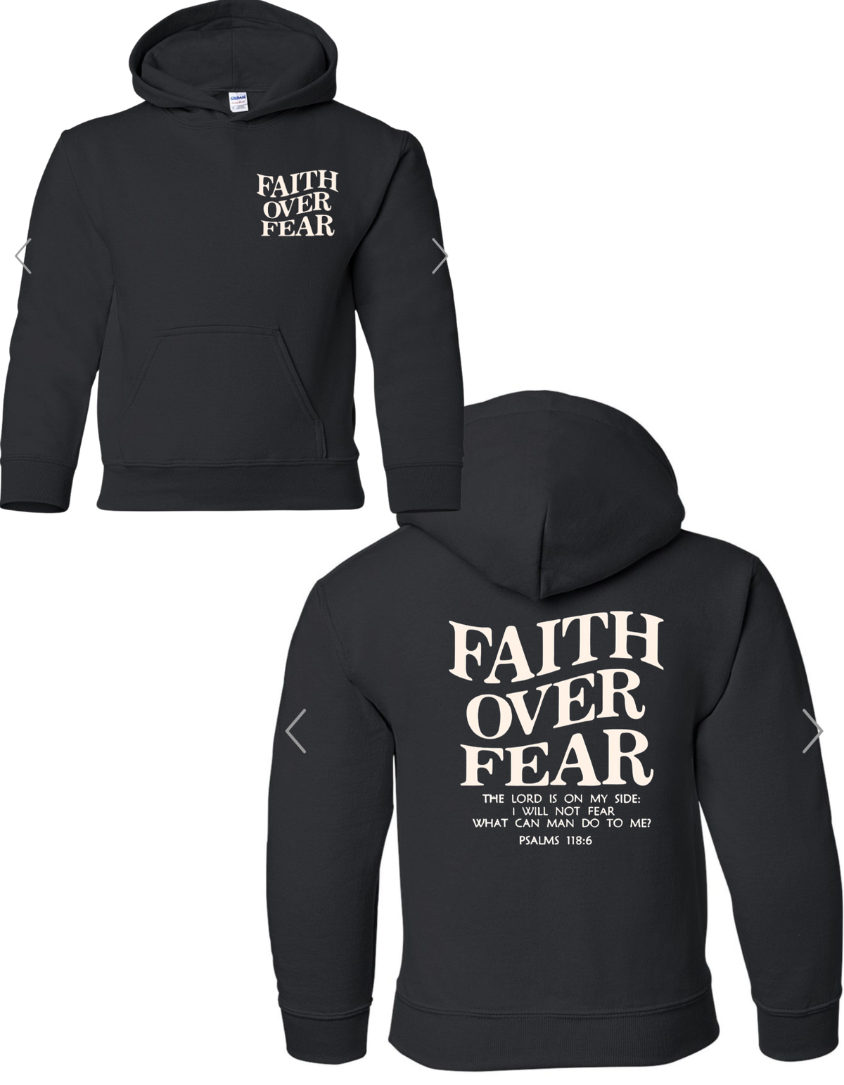 Faith over Fear hoodie- Youth/Adult, product photo