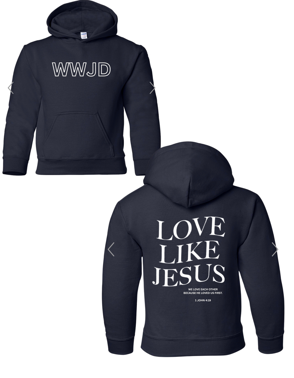 Love like Jesus hoodie- Youth/Adult, product photo