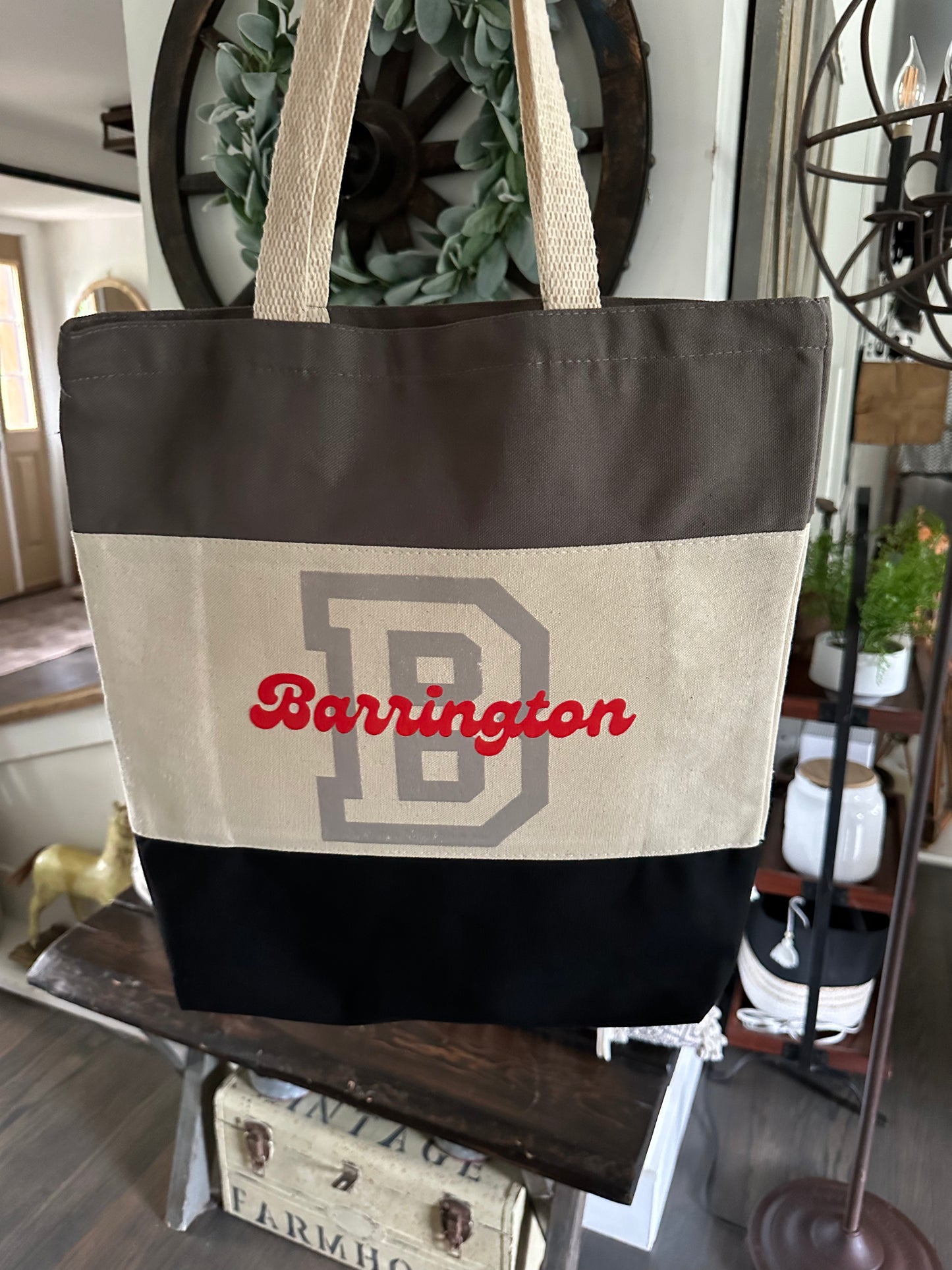 Color Block Lightweight Tote Bag