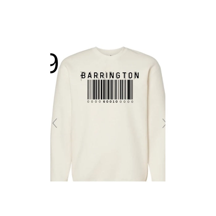 Barrington hometown design 19 shown on apparel