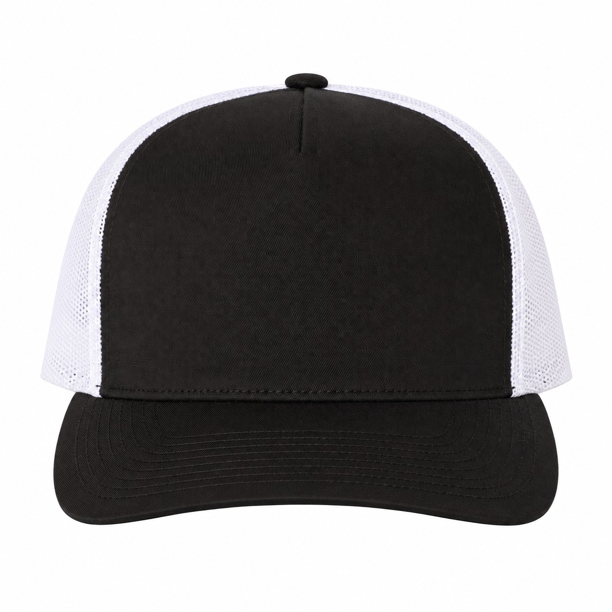 Blank black and white Flexfit SnapBack mesh hat
