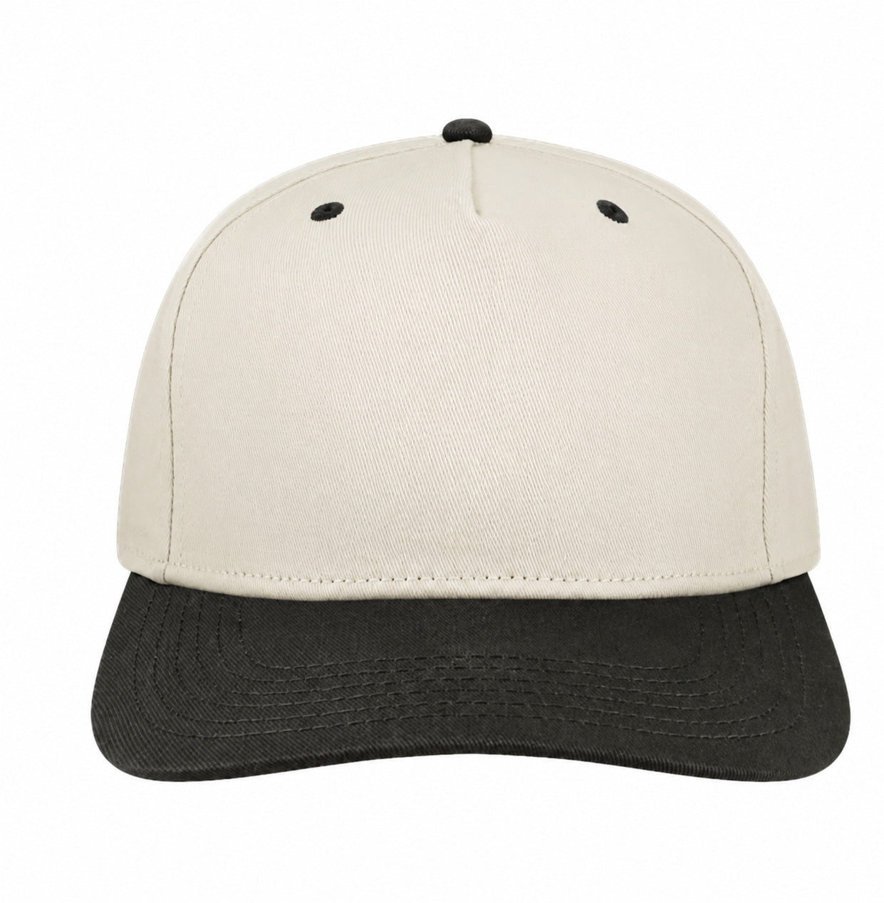 Blank cream / black two tone twill hat