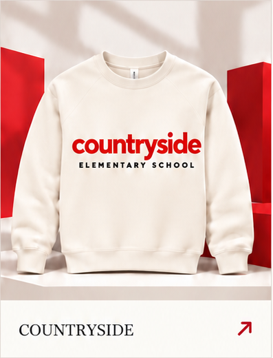 Cream Countryside Elementary School crewneck